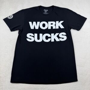 Blink-182 Work Sucks I Know Shirt Mens Medium Black Band Graphic Punk Rock Tee